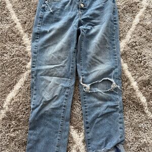 Distressed Blue Denim Jeans